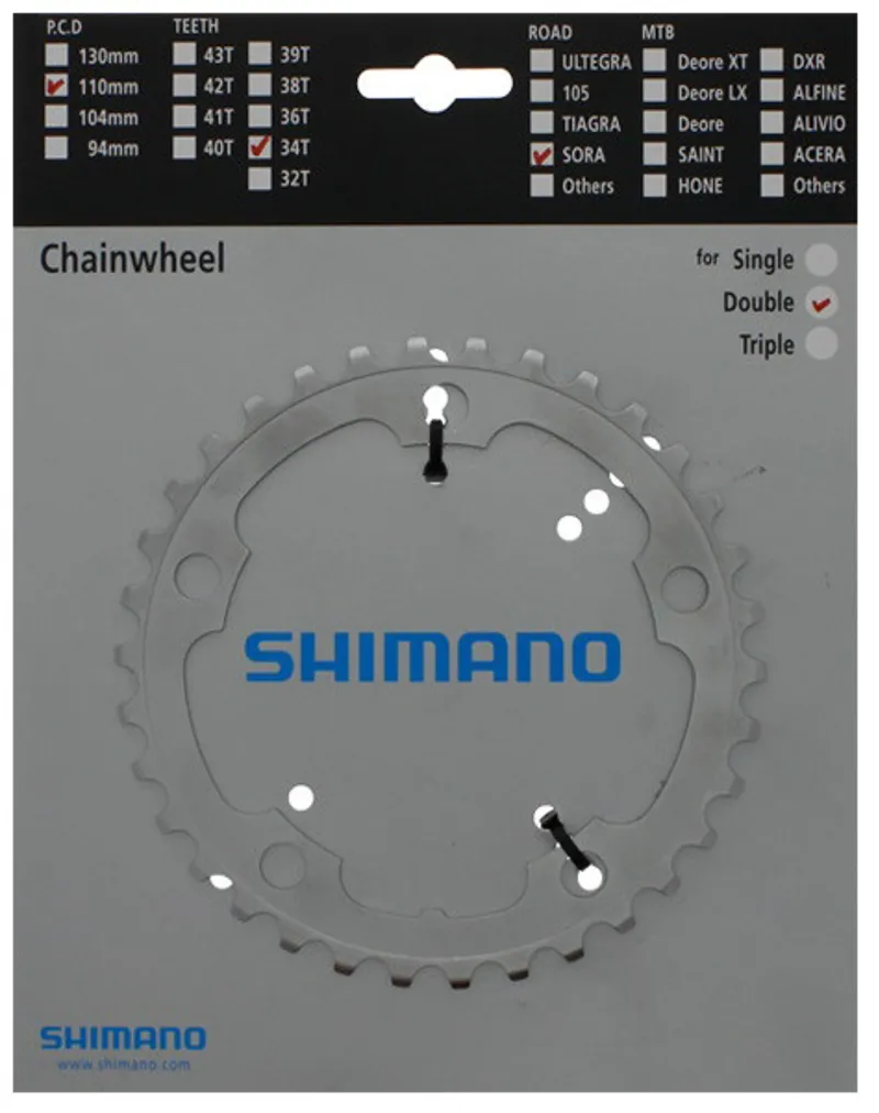 Shimano FC-3450 Compact 34Tooth Chainring in Silver-1